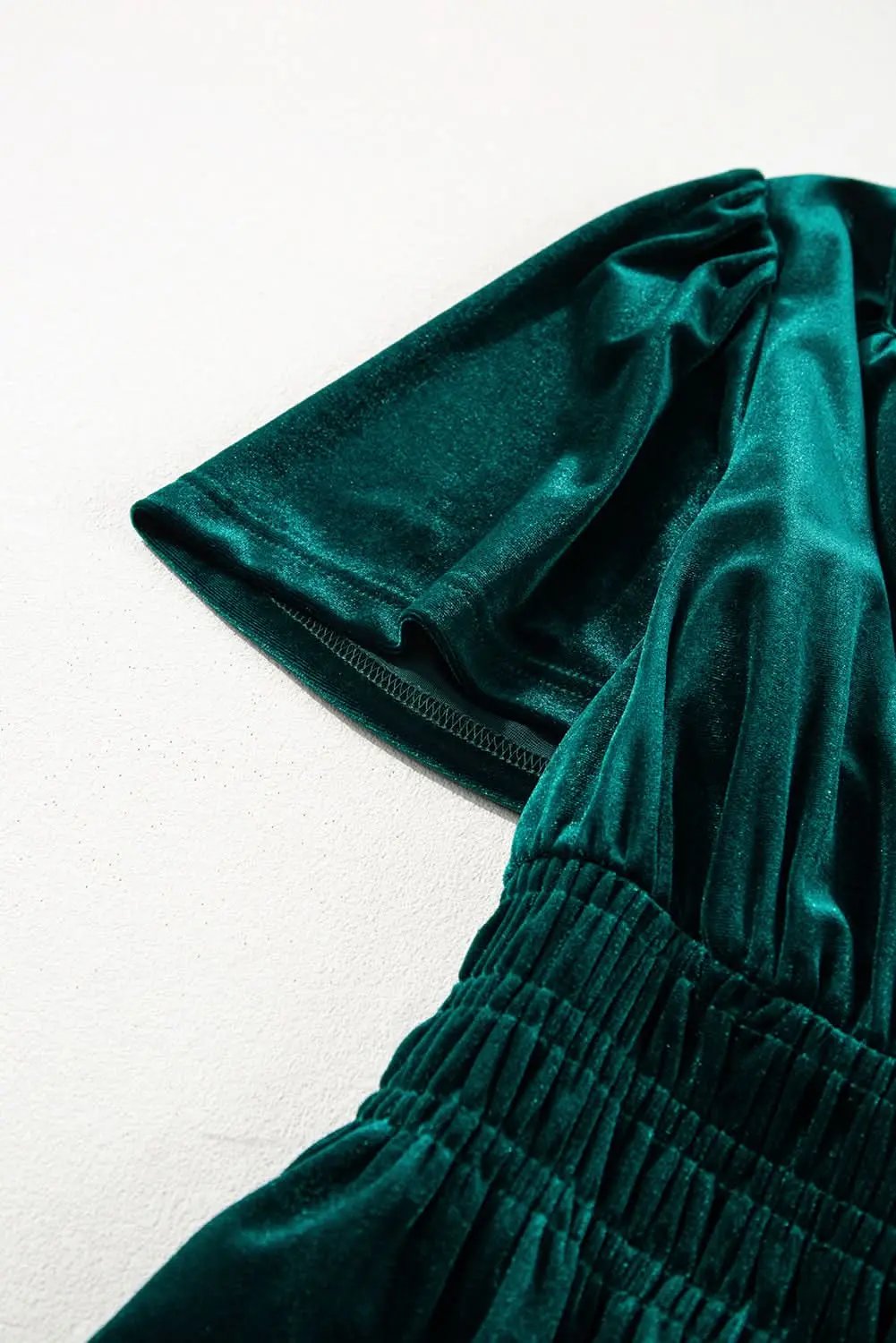 Evergreen velvet tiered maxi dress - Love Salve